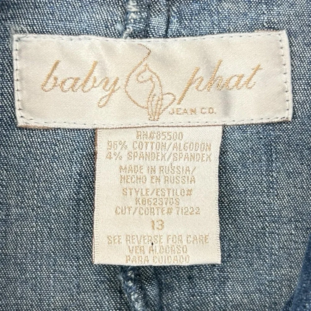 Vintage Baby Phat Denim‎ Jumpsuit Women's Size 13 Y2K Flare Leg Romper Catsuit M